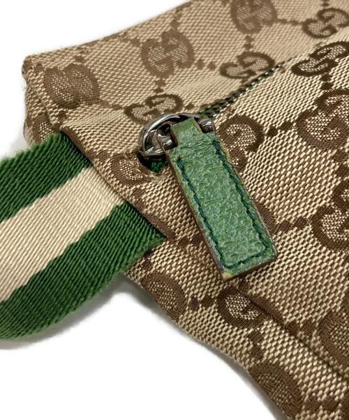 GUCCI（グッチ）GUCCI (グッチ) ウエストポーチ ベージュ×グリーンの古着・服飾アイテム