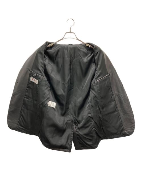 International Gallery（インターナショナルギャラリー）International Gallery (インターナショナルギャラリー) quattrocchi (クアトロッキ) レザーテーラードジャケット ブラック サイズ:48の古着・服飾アイテム