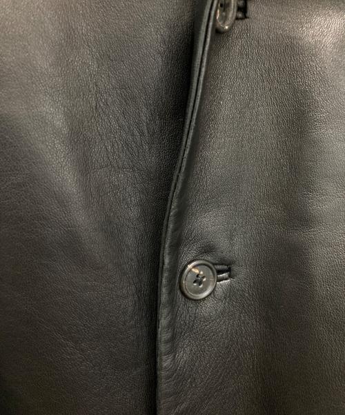 International Gallery（インターナショナルギャラリー）International Gallery (インターナショナルギャラリー) quattrocchi (クアトロッキ) レザーテーラードジャケット ブラック サイズ:48の古着・服飾アイテム