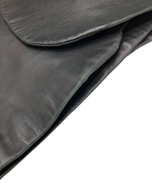 International Gallery（インターナショナルギャラリー）International Gallery (インターナショナルギャラリー) quattrocchi (クアトロッキ) レザーテーラードジャケット ブラック サイズ:48の古着・服飾アイテム