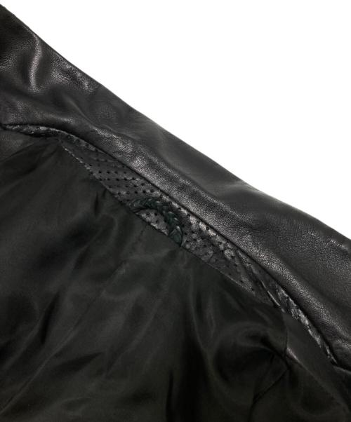 International Gallery（インターナショナルギャラリー）International Gallery (インターナショナルギャラリー) quattrocchi (クアトロッキ) レザーテーラードジャケット ブラック サイズ:48の古着・服飾アイテム