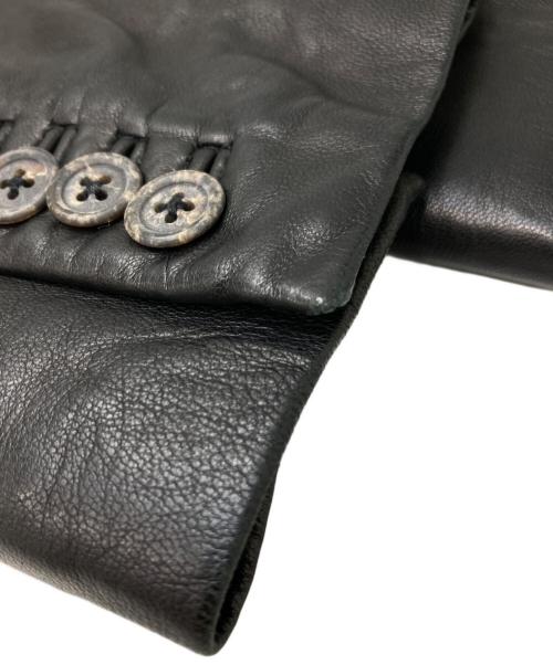 International Gallery（インターナショナルギャラリー）International Gallery (インターナショナルギャラリー) quattrocchi (クアトロッキ) レザーテーラードジャケット ブラック サイズ:48の古着・服飾アイテム