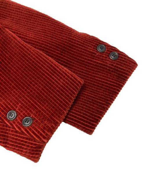 ISSEY MIYAKE MEN（イッセイミヤケメン）ISSEY MIYAKE MEN (イッセイミヤケメン) マオカラーコーデュロイジャケット レッド サイズ:Mの古着・服飾アイテム