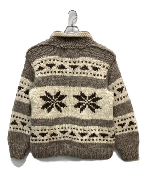 KANATA（カナタ）KANATA (カナタ) カウチンニットジャケット ブラウン サイズ:不明(実寸参照)の古着・服飾アイテム