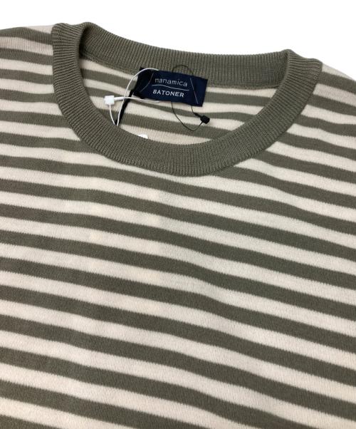 BATONER（バトナ―）BATONER (バトナ―) nanamica (ナナミカ) ボーダーニット ベージュ サイズ:M 未使用品の古着・服飾アイテム