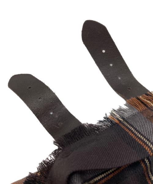 O'NEILL（オニール）O'NEILL (オニール) TOMORROW LAND (トゥモローランド) チェックプリーツ切替ラップスカート ブラウン×ブルー サイズ:US6の古着・服飾アイテム