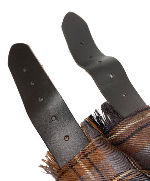 O'NEILL（オニール）O'NEILL (オニール) TOMORROW LAND (トゥモローランド) チェックプリーツ切替ラップスカート ブラウン×ブルー サイズ:US6の古着・服飾アイテム