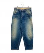 mina perhonenミナ ペルホネン）の古着「ロールアップデニムパンツ」｜インディゴ