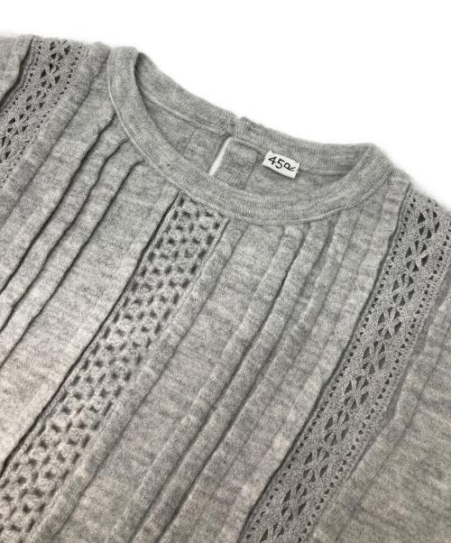 45R（フォーティファイブ・アール）45R (フォーティファイブ・アール) ウールピンタックブラウス グレー サイズ:Mの古着・服飾アイテム