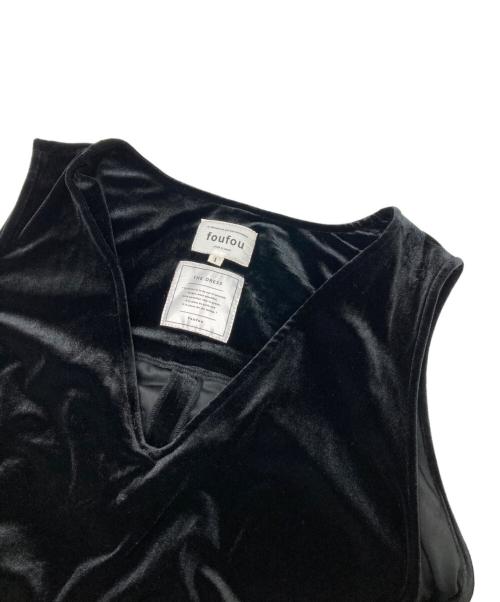 foufou（フーフー ザドレス）foufou (フーフー) ノースリーブベロアワンピース ブラック サイズ:1の古着・服飾アイテム
