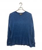 RRLダブルアールエル）の古着「インディゴジャガードニットクルーネックT」｜ブルー