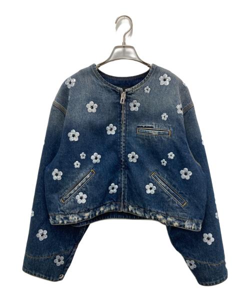 MARC JACOBS（マークジェイコブズ）MARC JACOBS (マークジェイコブス) シークイン デイジー クロップド ジャケット インディゴ サイズ:Sの古着・服飾アイテム