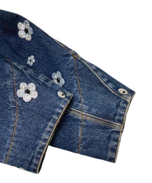 MARC JACOBS（マークジェイコブズ）MARC JACOBS (マークジェイコブス) シークイン デイジー クロップド ジャケット インディゴ サイズ:Sの古着・服飾アイテム