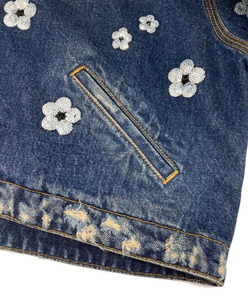 MARC JACOBS（マークジェイコブズ）MARC JACOBS (マークジェイコブス) シークイン デイジー クロップド ジャケット インディゴ サイズ:Sの古着・服飾アイテム