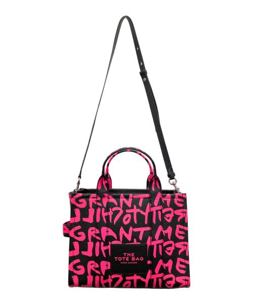 MARC JACOBS（マークジェイコブズ）MARC JACOBS (マークジェイコブス) STEPHEN SPROUSE (スティーブン・スプルース) グラフィティプリントコレクション ザ トートバッグ ピンク×ブラック 未使用品の古着・服飾アイテム