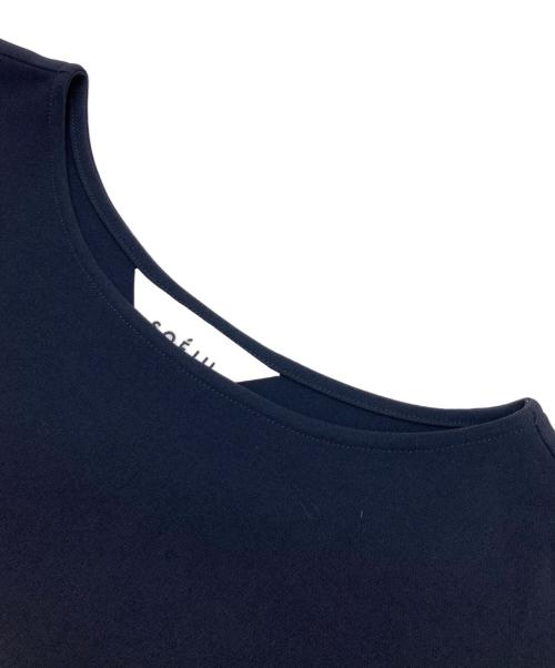 SOEJU（ソージュ）SOEJU (ソージュ) ライトクロスコクーンシルエットブラウス ネイビー サイズ:Mの古着・服飾アイテム