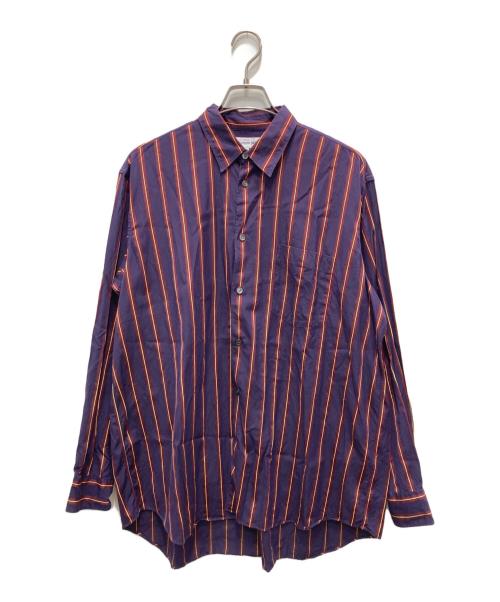 COMME des GARCONS SHIRT（コムデギャルソンシャツ）COMME des GARCONS SHIRT (コムデギャルソンシャツ) ストライプシャツ パープル サイズ:Mの古着・服飾アイテム