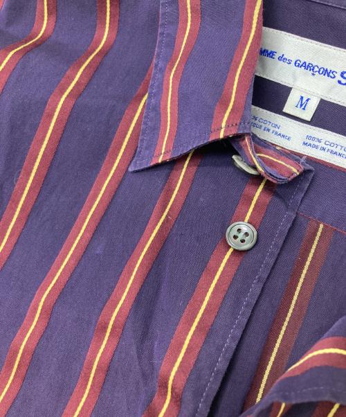 COMME des GARCONS SHIRT（コムデギャルソンシャツ）COMME des GARCONS SHIRT (コムデギャルソンシャツ) ストライプシャツ パープル サイズ:Mの古着・服飾アイテム