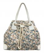 TOD'Sトッズ）の古着「コラボレザーキャンバストート」｜ベージュ