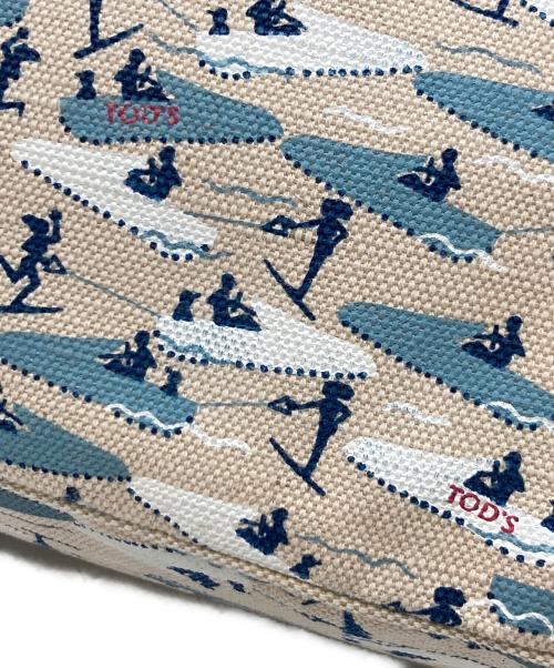TOD'S（トッズ）TOD'S (トッズ) コラボレザーキャンバストート ベージュの古着・服飾アイテム