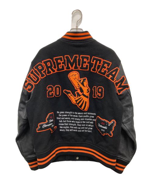 SUPREME（シュプリーム）SUPREME (シュプリーム) スタジャン ブラック×オレンジ サイズ:Mの古着・服飾アイテム