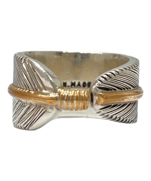 USED（ユーズド）USED (ユーズド) フェザーモチーフリング シルバー×ゴールド サイズ:19号の古着・服飾アイテム