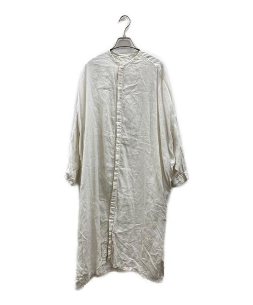 nest Robe（ネストローブ）nest Robe (ネストローブ) ヘンプドルマンシャツワンピース ホワイト サイズ:Freeの古着・服飾アイテム
