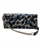 LONGCHAMPロンシャン）の古着「総柄チェーンショルダーウォレット」｜ネイビー