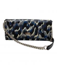 LONGCHAMP（ロンシャン）の古着「総柄チェーンショルダーウォレット」｜ネイビー