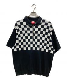 SUPREME（シュプリーム）の古着「Checkerboard Zip Polo」｜ブラック×ホワイト