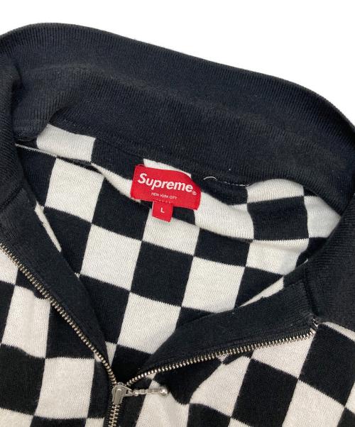 SUPREME（シュプリーム）SUPREME (シュプリーム) Checkerboard Zip Polo ブラック×ホワイト サイズ:Lの古着・服飾アイテム