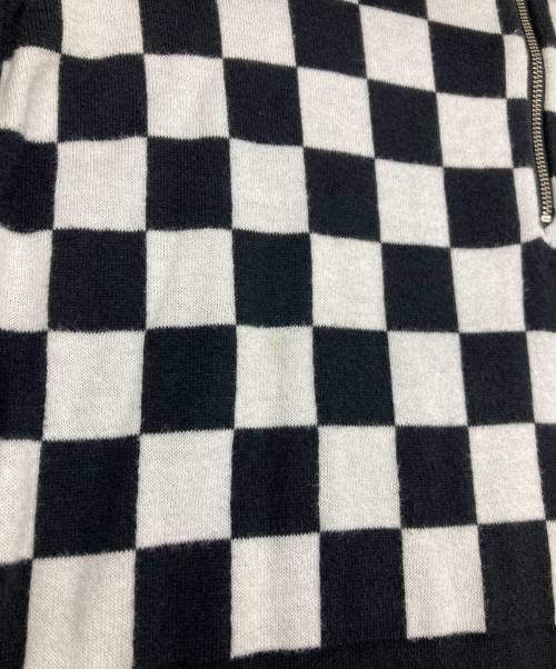 SUPREME（シュプリーム）SUPREME (シュプリーム) Checkerboard Zip Polo ブラック×ホワイト サイズ:Lの古着・服飾アイテム