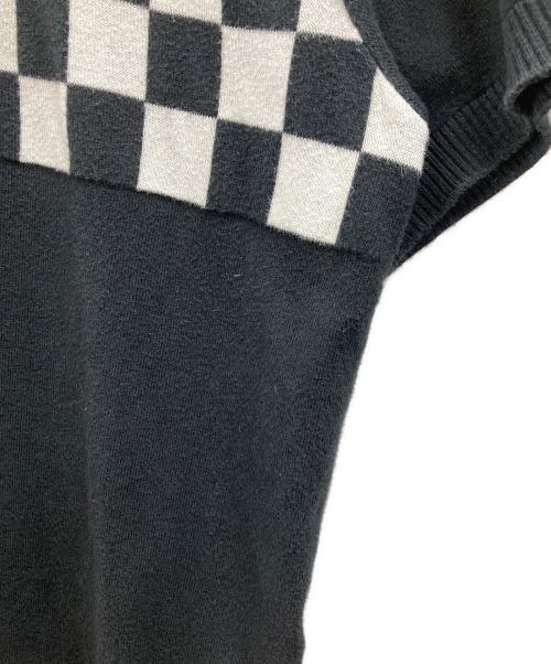 SUPREME（シュプリーム）SUPREME (シュプリーム) Checkerboard Zip Polo ブラック×ホワイト サイズ:Lの古着・服飾アイテム