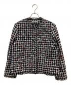 theory luxeセオリーリュクス）の古着「ノーカラーツイードジャケット」｜ブラック