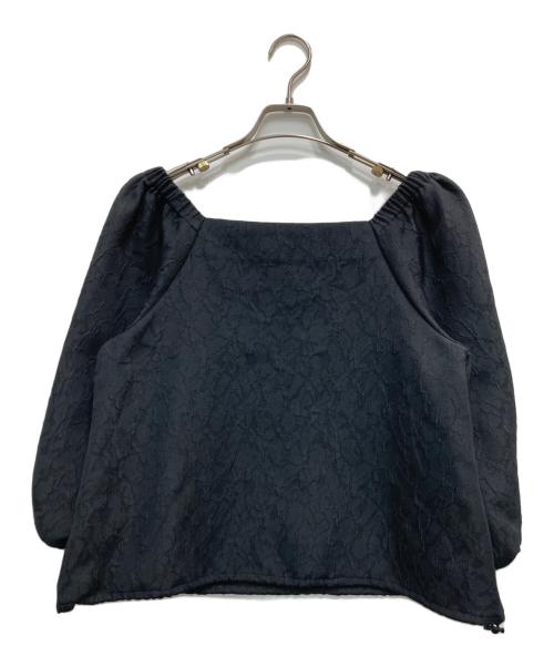 Demi-Luxe Beams（デミルクス ビームス）Demi-Luxe BEAMS (デミルクス ビームス) 2WAY ジャカード ブラウス ブラック サイズ:不明（実寸参照）の古着・服飾アイテム