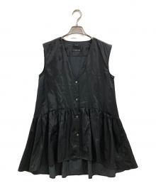 Con te（コンテ）の古着「サテンノースリーブブラウス」｜ブラック