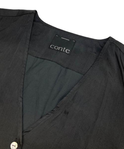 Con te（コンテ）Con te (コンテ) サテンノースリーブブラウス ブラック サイズ:不明（実寸参照）の古着・服飾アイテム