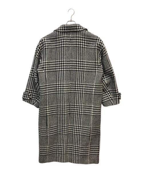 uncrave（アンクレイヴ）uncrave (アンクレイヴ) ビッググレンチェックロングチェスターコート ブラック×ホワイト サイズ:1の古着・服飾アイテム