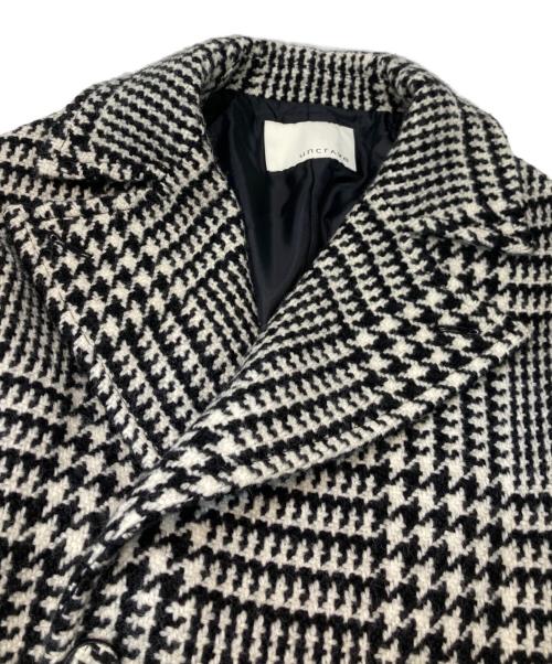 uncrave（アンクレイヴ）uncrave (アンクレイヴ) ビッググレンチェックロングチェスターコート ブラック×ホワイト サイズ:1の古着・服飾アイテム