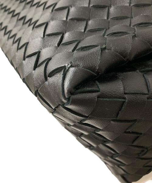 BOTTEGA VENETA（ボッテガベネタ）BOTTEGA VENETA (ボッテガベネタ) イントレチャートレザードローストリングハンドバッグ ブラックの古着・服飾アイテム