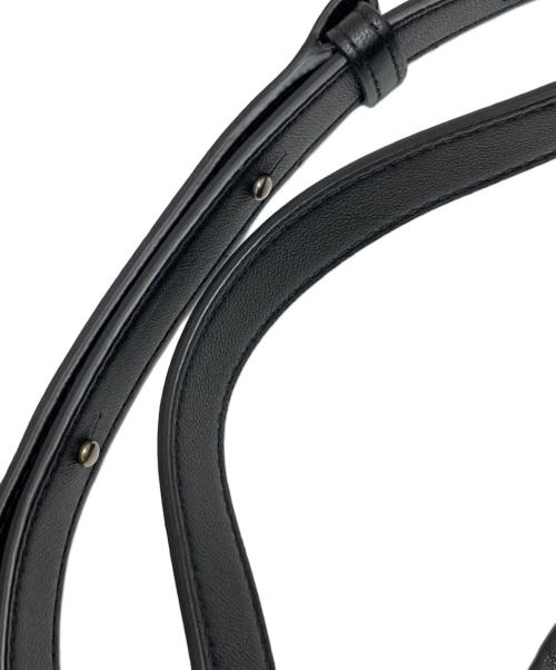 BOTTEGA VENETA（ボッテガベネタ）BOTTEGA VENETA (ボッテガベネタ) イントレチャートレザードローストリングハンドバッグ ブラックの古着・服飾アイテム