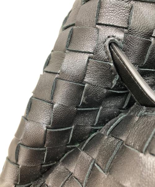 BOTTEGA VENETA（ボッテガベネタ）BOTTEGA VENETA (ボッテガベネタ) イントレチャートレザードローストリングハンドバッグ ブラックの古着・服飾アイテム