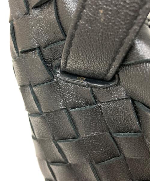 BOTTEGA VENETA（ボッテガベネタ）BOTTEGA VENETA (ボッテガベネタ) イントレチャートレザードローストリングハンドバッグ ブラックの古着・服飾アイテム