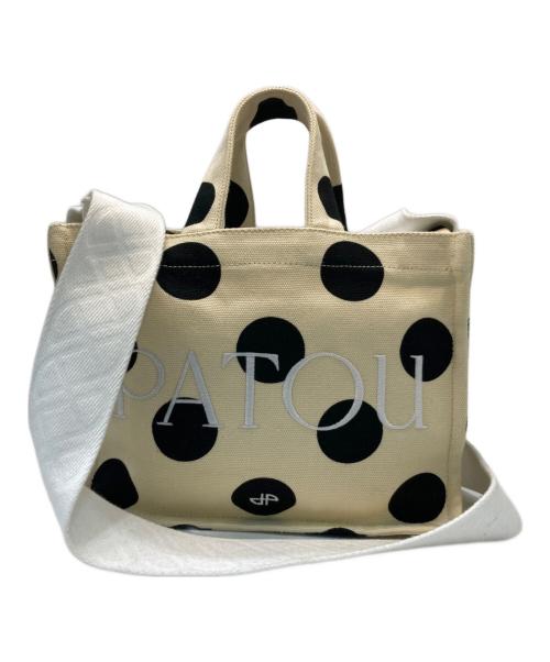 patou（パトゥ）patou (パトゥ) プリントコットン製JPトートバッグ ベージュの古着・服飾アイテム
