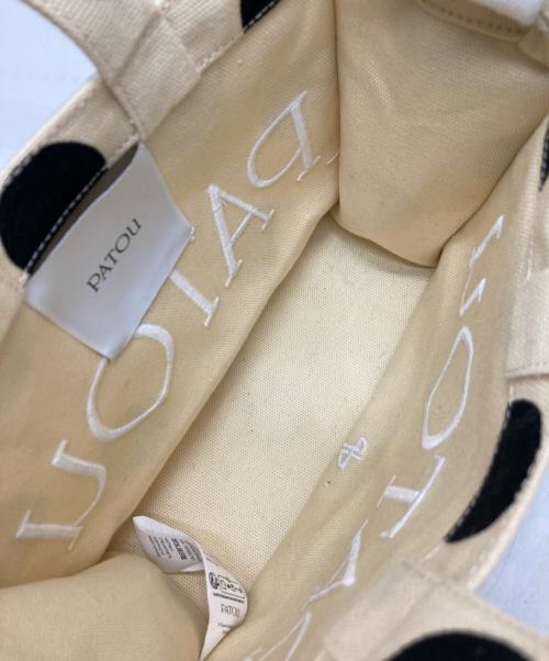 patou（パトゥ）patou (パトゥ) プリントコットン製JPトートバッグ ベージュの古着・服飾アイテム