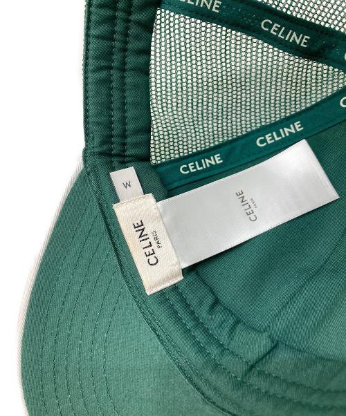 CELINE（セリーヌ）CELINE (セリーヌ) トリオンフベースボールキャップ グリーン サイズ:Mの古着・服飾アイテム