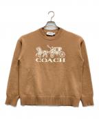COACHコーチ）の古着「ホース アンド キャリッジ クルーネック セーター」｜ベージュ