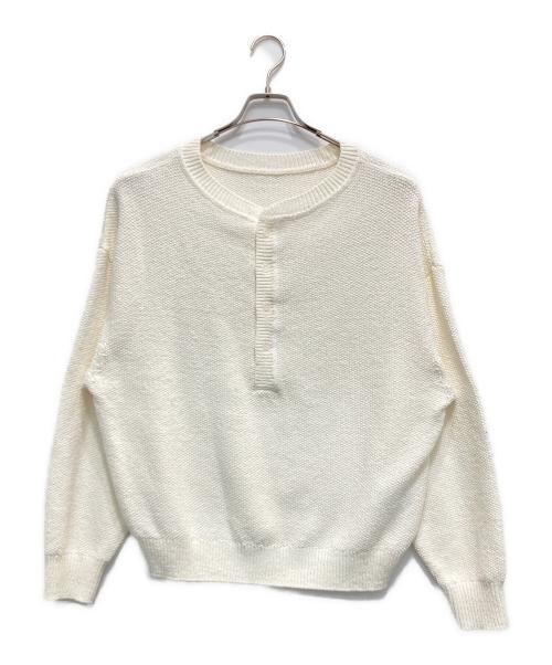 FRAMeWORK（フレームワーク）FRAMeWORK (フレームワーク) カノコ2WAYヘンリーニット ホワイト サイズ:不明（実寸参照）の古着・服飾アイテム