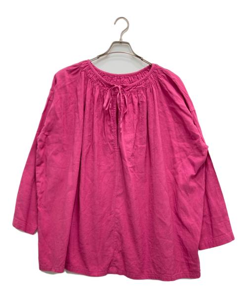 nest Robe（ネストローブ）nest Robe (ネストローブ) 近江晒目メニーギャザースモック ピンク サイズ:FREEの古着・服飾アイテム