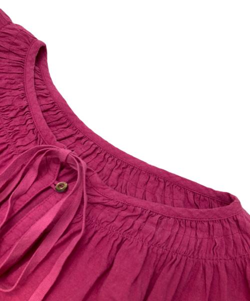 nest Robe（ネストローブ）nest Robe (ネストローブ) 近江晒目メニーギャザースモック ピンク サイズ:FREEの古着・服飾アイテム